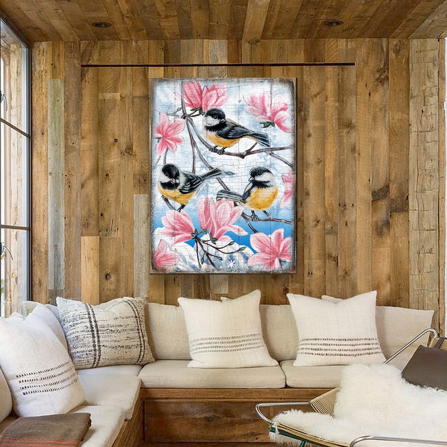 Goldfinches Wooden Wall Art by Nature Wonders - 95220-2B