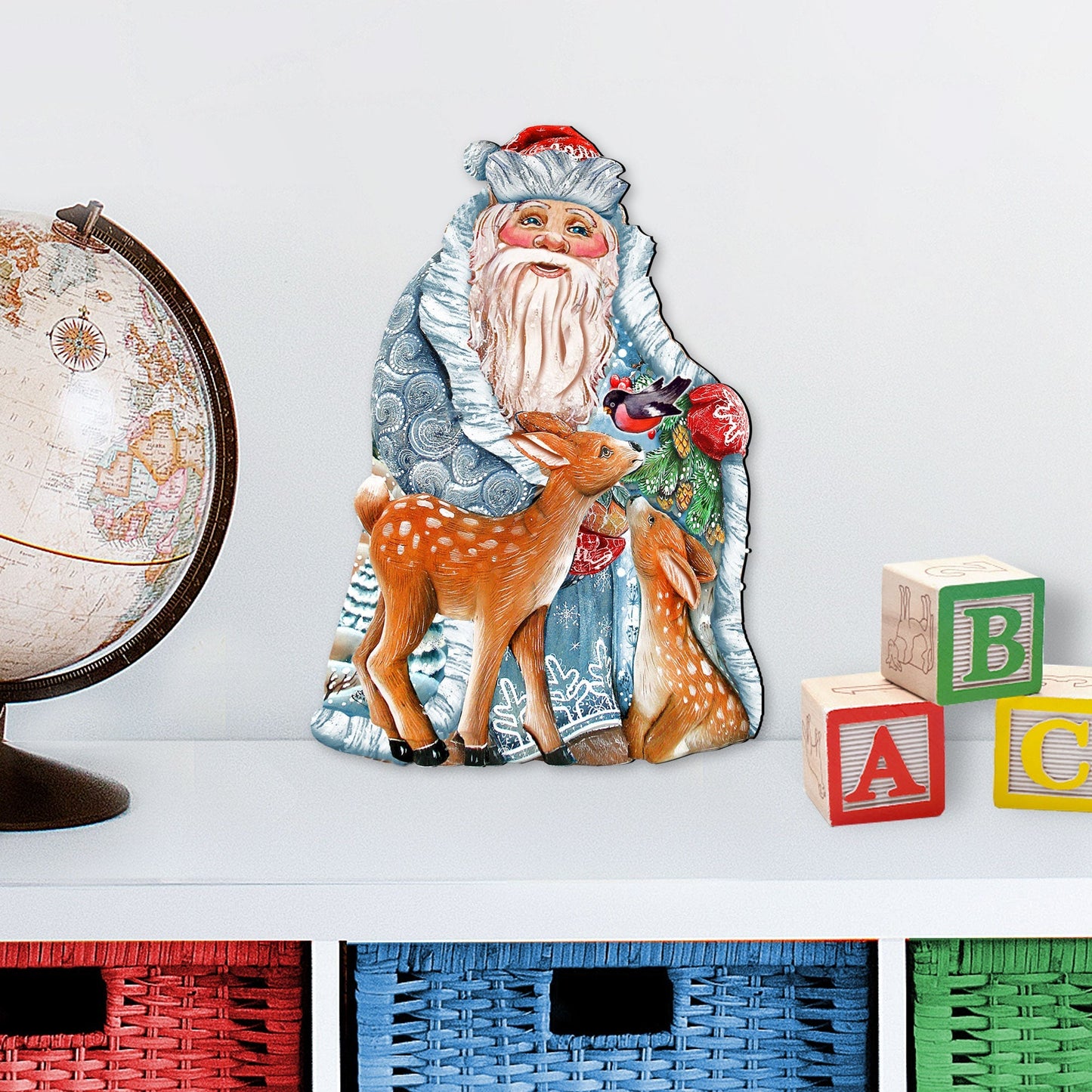 Winter Treasure Christmas Door Decor by G. DeBrekht - Christmas Santa Snowman Decor - 8114500H