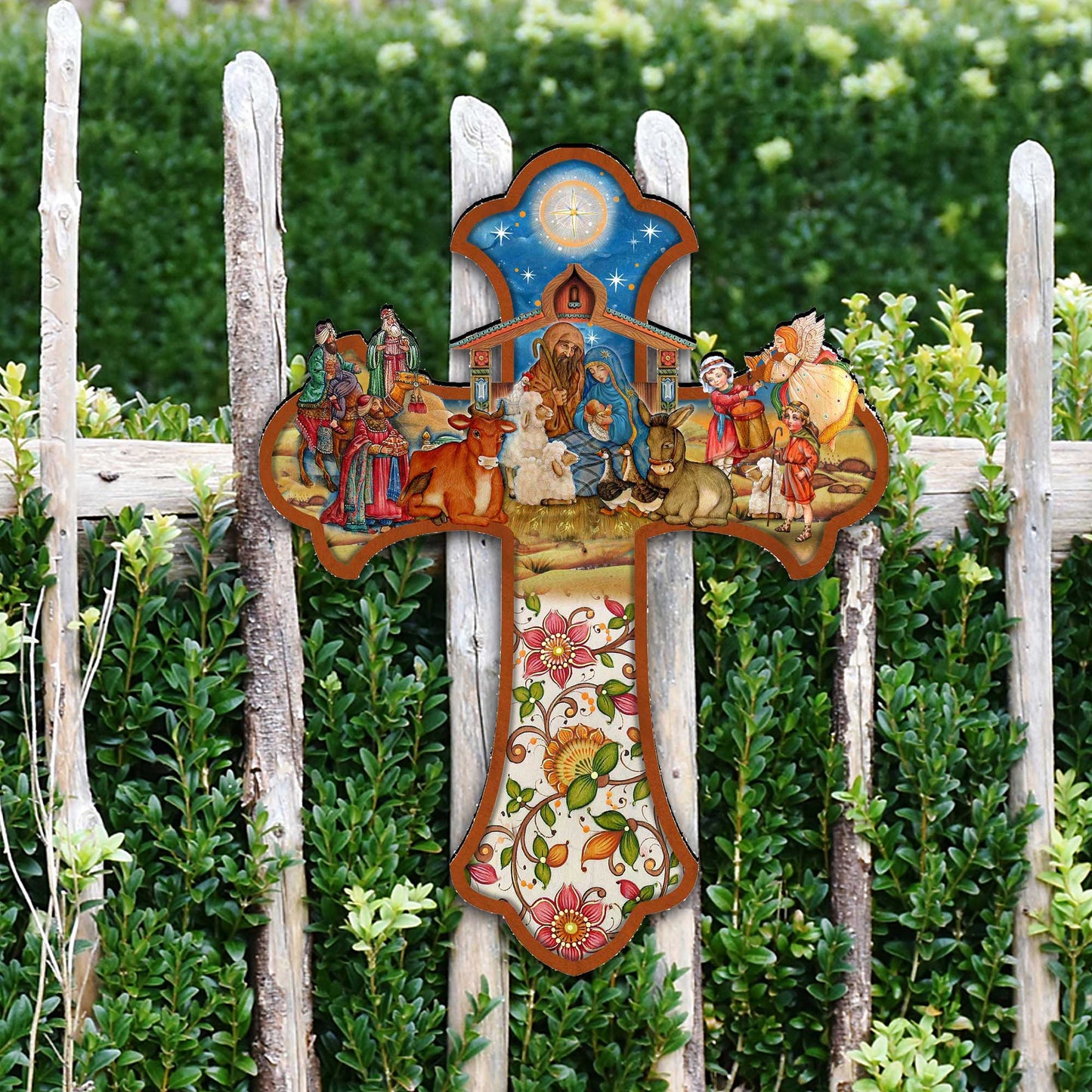 Nativity Cross Nativity Door Decor by G. DeBrekht - Nativity Holiday Decor - 8191164H