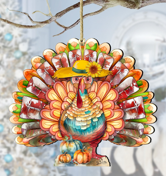 Thanksgiving Turkey Wooden Ornaments by G. DeBrekht Thanksgiving Decor - 8611055