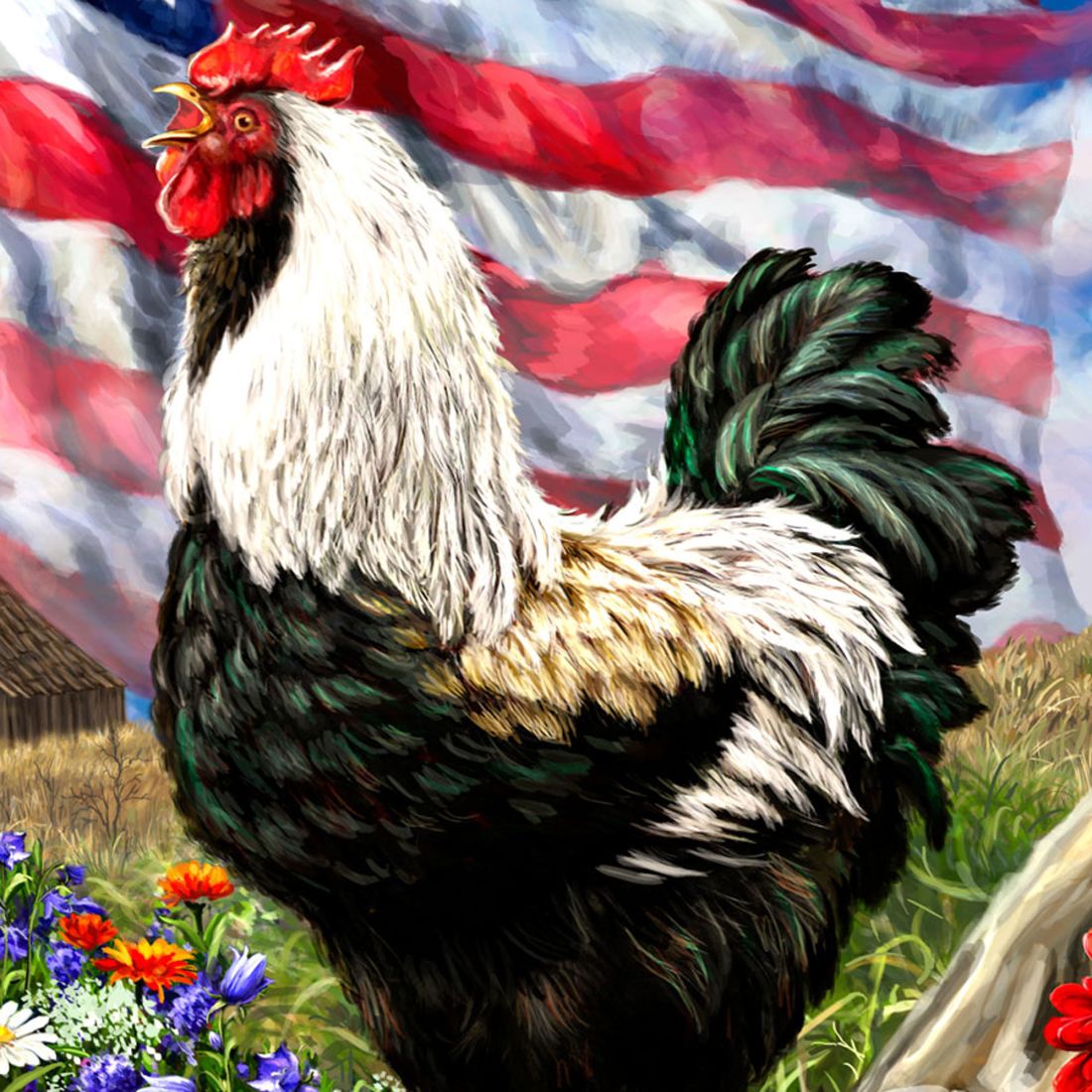 Morning in America Art Wooden Wall Art by D. Gelsinger - American Patriotic Decor - 95680B-DG