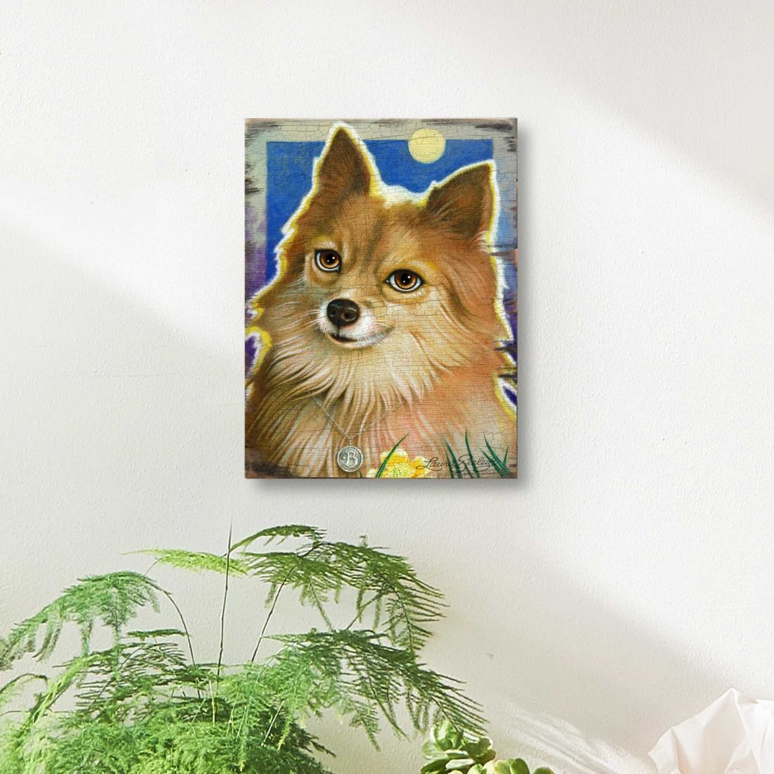 Buttercups Wooden Wall Art by Laura Seeley - Pets Dog and Cats Decor - 8511118B