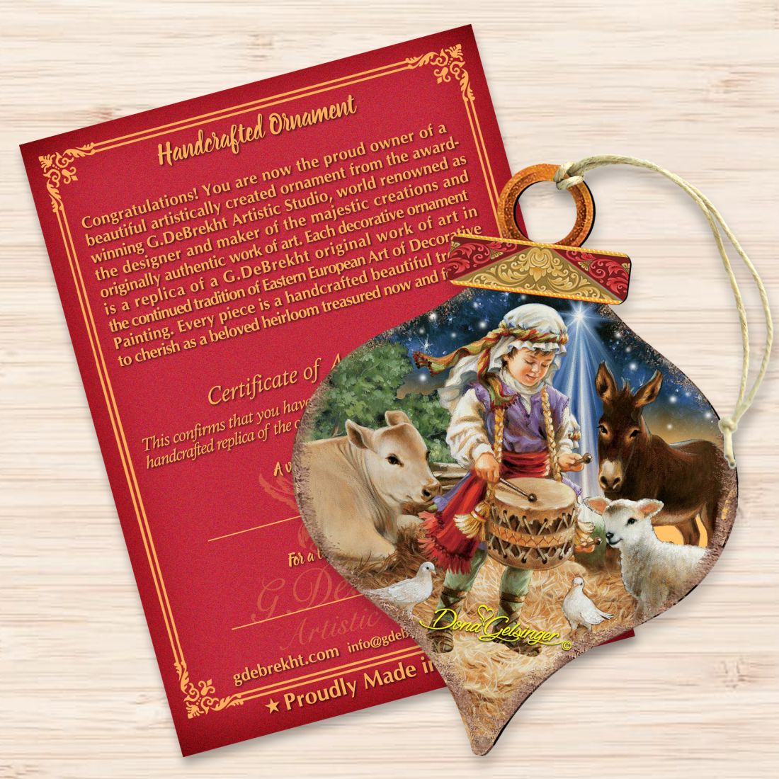 Little Drummer Boy Drop Wooden Ornaments by Gelsinger - Nativity Holiday Decor - 8031151-9720