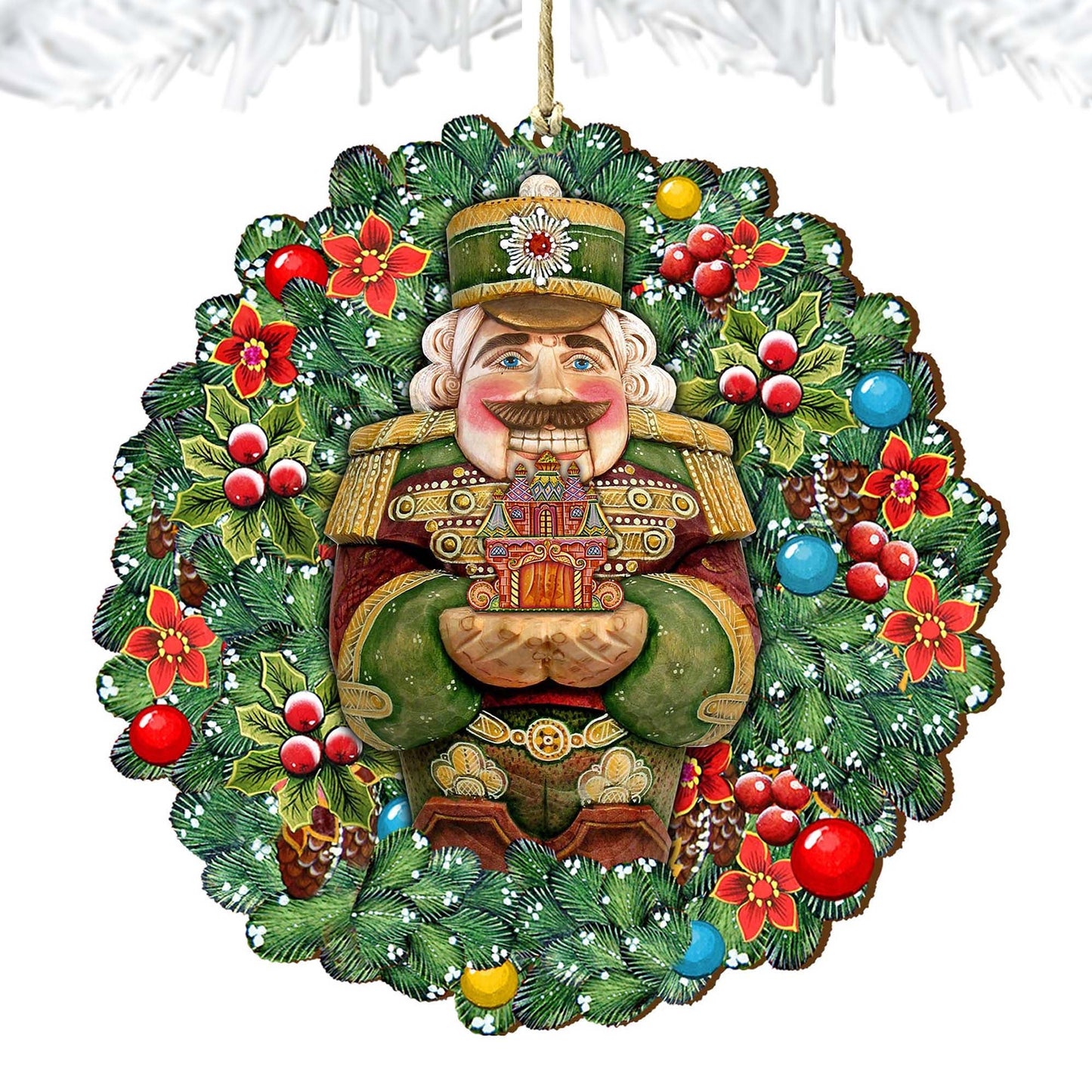 Nutcracker's Wreath Gift Wooden Ornaments by G. DeBrekht - Christmas Decor - 8185321
