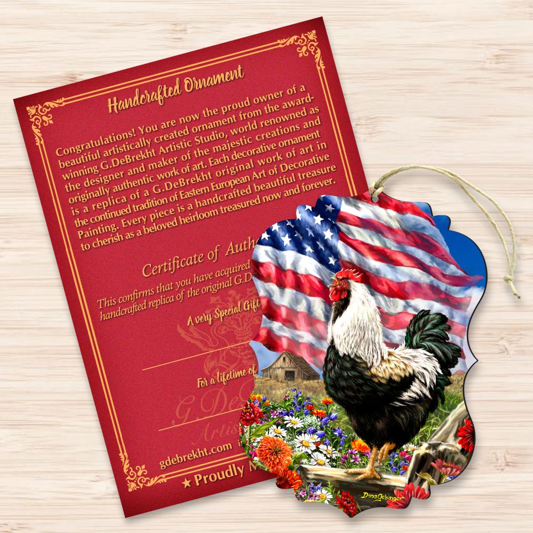 Morning in America Wooden Ornaments by Gelsinger - American Patriotic Decor - 8467104-DG