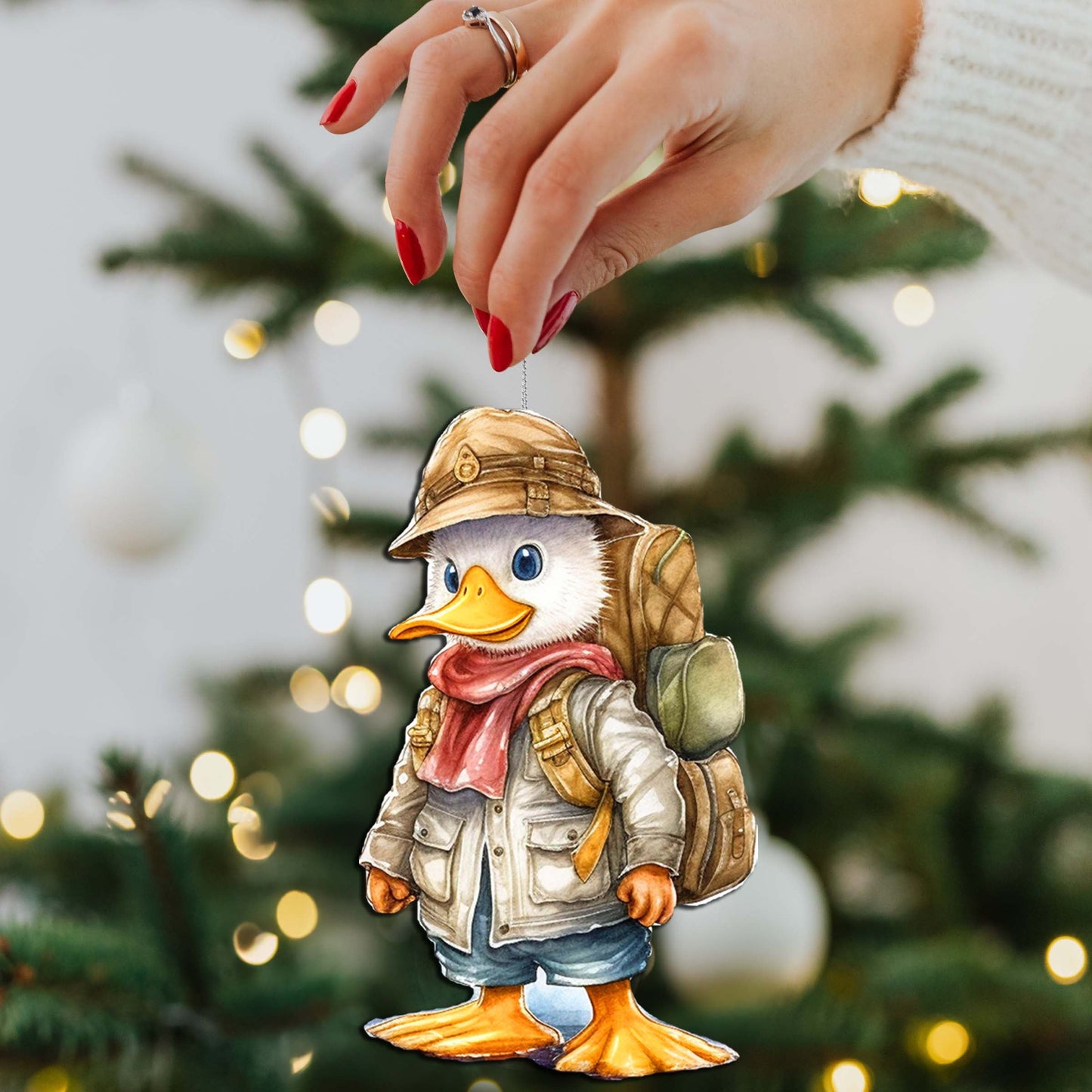 Easter Ducks Decorative Wooden Ornaments Set of 3 by G. Debrekht - Easter Decor - 8091043-S3