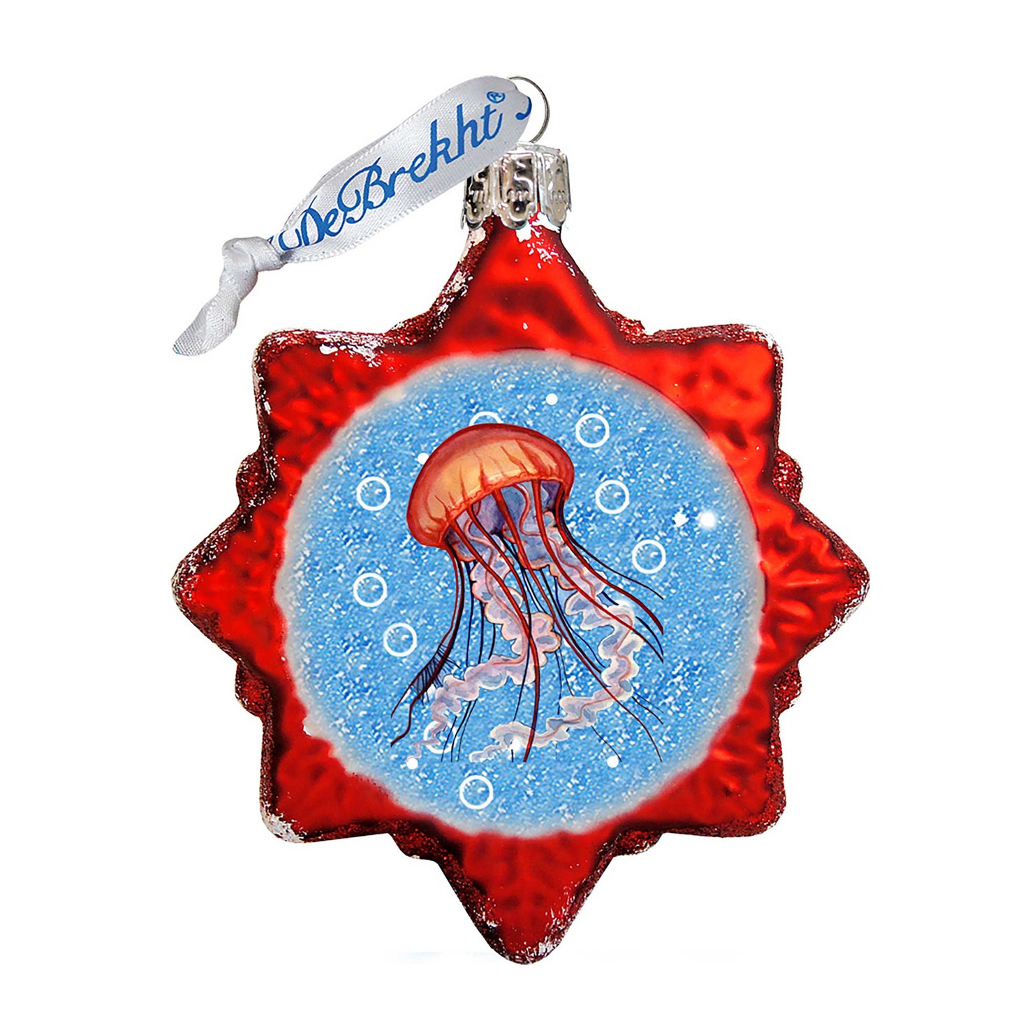 Jellyfish Mercury Glass Ornament by G. DeBrekht - Coastal Holiday Decor - 777378