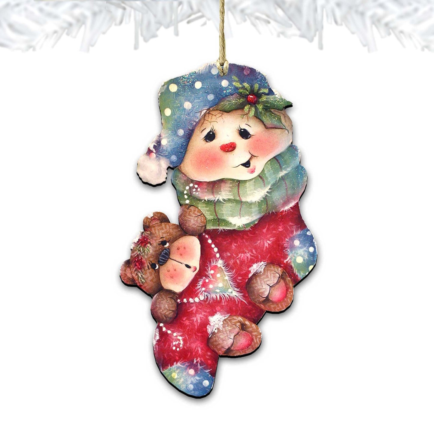 Bearly Hanging on Wooden Ornaments by Jamie Mills-Price - Christmas Decor - 8457501