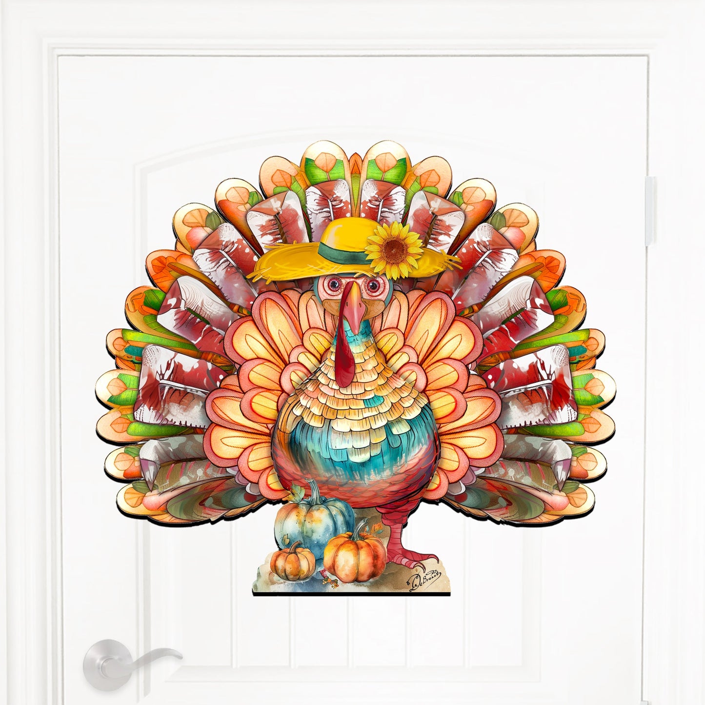 Thanksgiving Turkey Holiday Door Decor  by G. Debrekht - Thanksgiving Halloween Decor  - 8611055H
