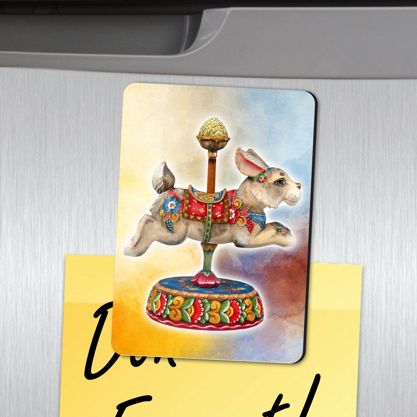 Carousel Bunny Shape Refrigerator Magnets Set of 3