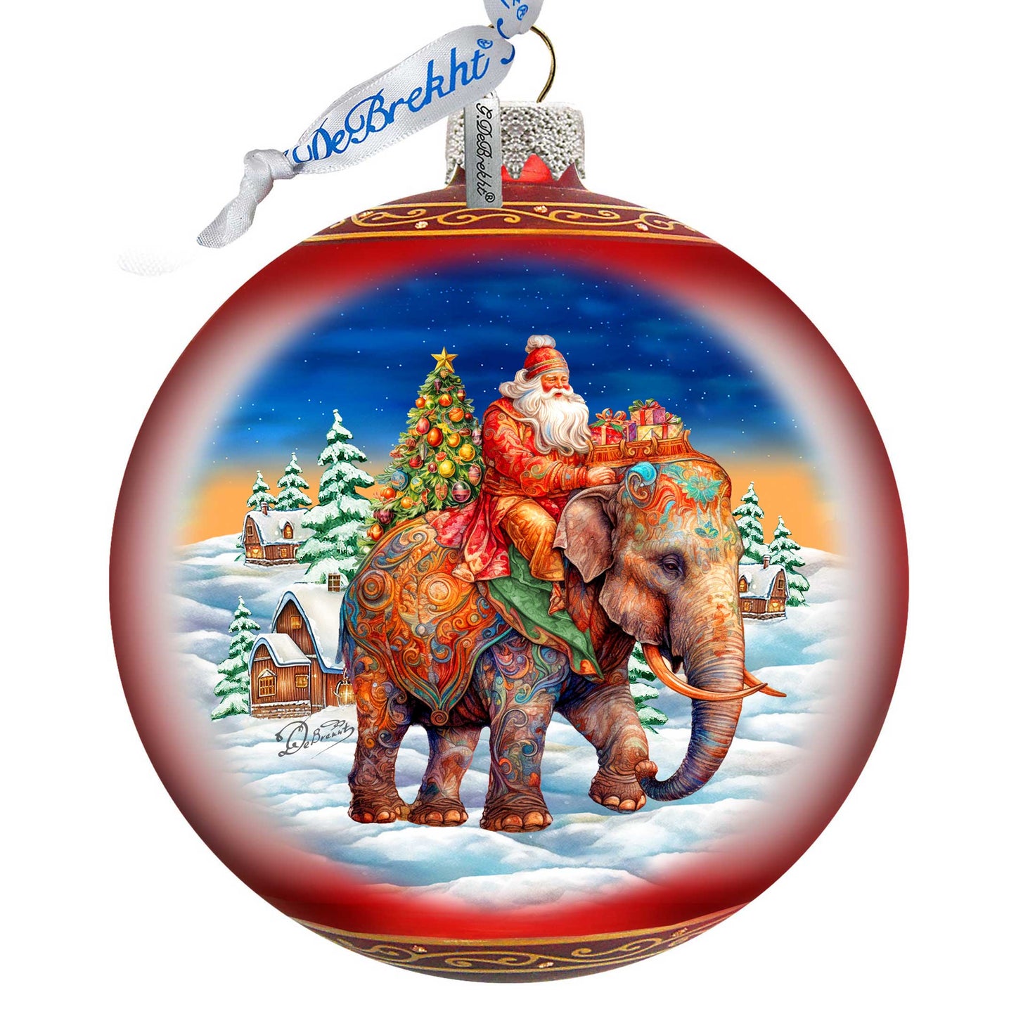 Safari Sleigh 5-Inch Glass Ball Ornament - Christmas Holiday Décor - 73945 Holiday Mercury Glass Ornament Christmas Tree Ornaments by GDebrekht