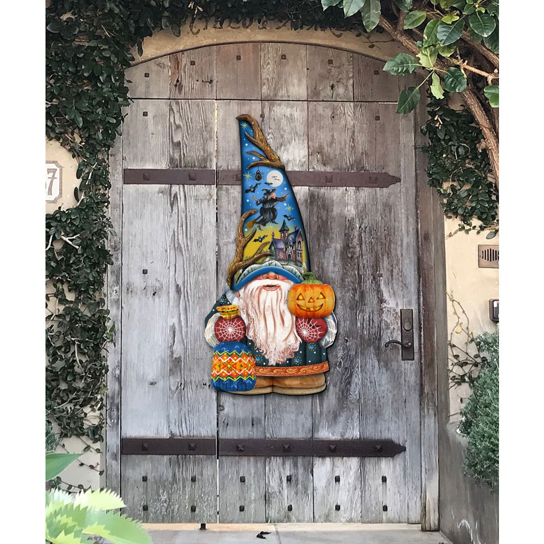 Halloween Gnome Door Decor by G. DeBrekht - Thanksgiving Halloween Decor - 8611016H