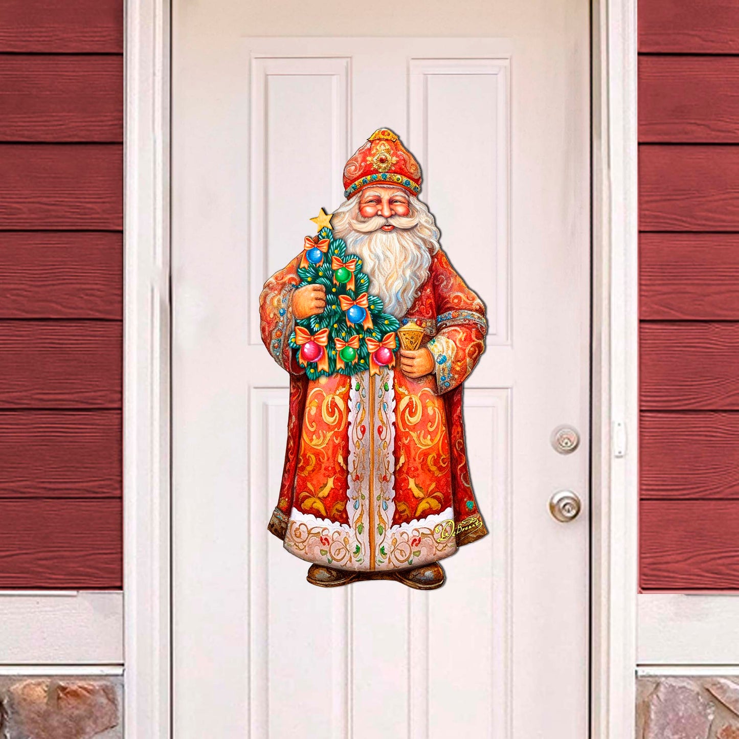 Santa's Tree of Joy Holiday Door Decor by G. Debrekht - Christmas Santa Snowman Decor - 8691418H