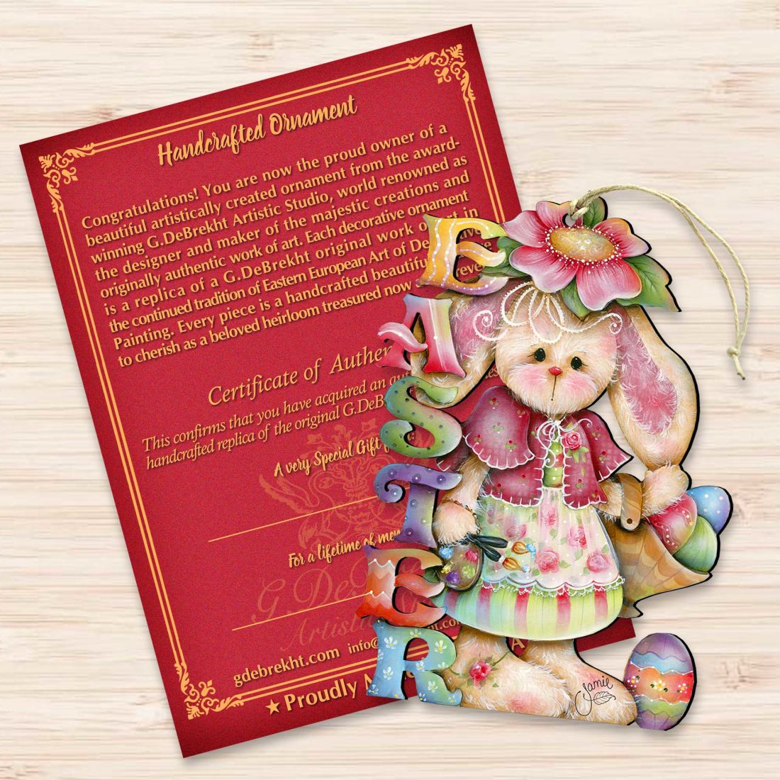 The Easter Bunny Wooden Ornaments by Jamie Mills-Price - Easter Spring Decor - 8457605