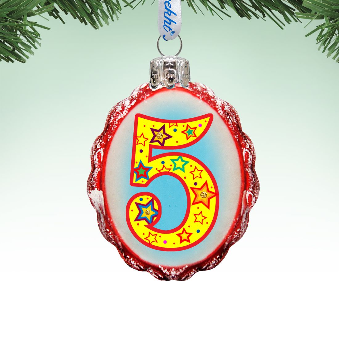 Set of 5 Mini Mercury Glass Ornaments by G DeBrekht- Love Family and Kids Decor - Item 770005