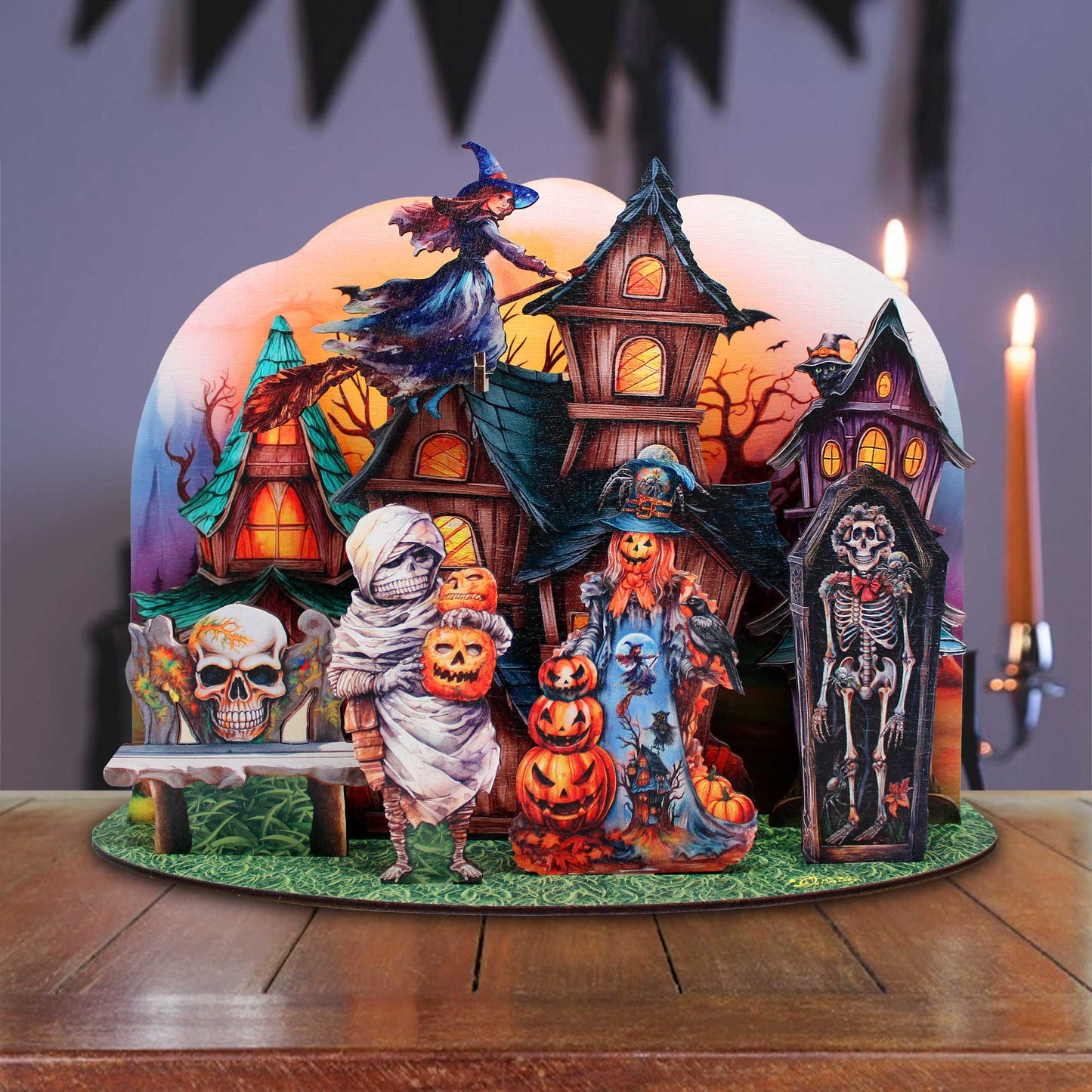 Halloween Spooky Village Decorative Village Set by G. Debrekht - Halloween Decor - 852741-12