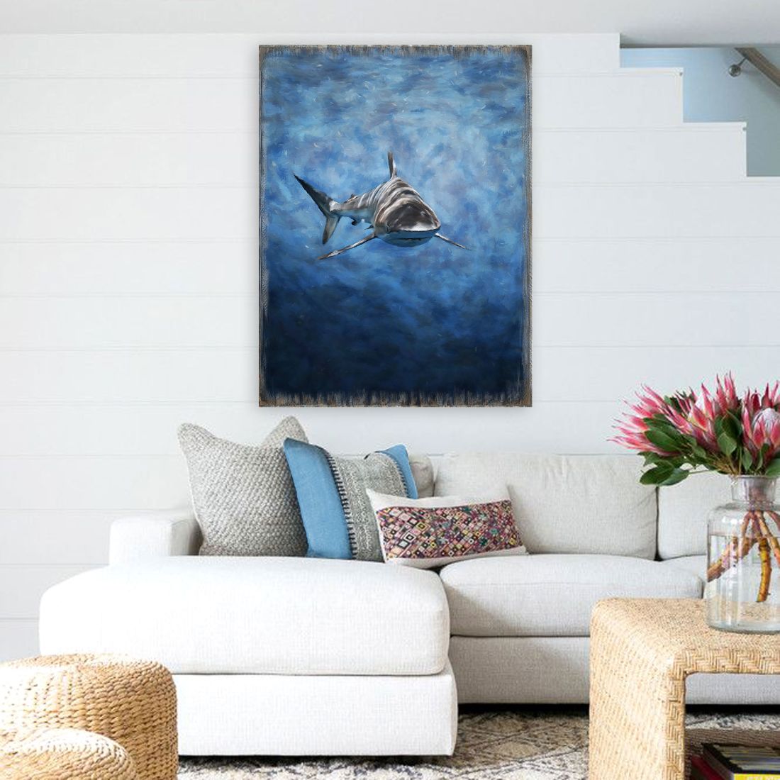 Shark Art Wooden Wall Art by Nature Wonders - Nature Wildlife Decor  - 95389B