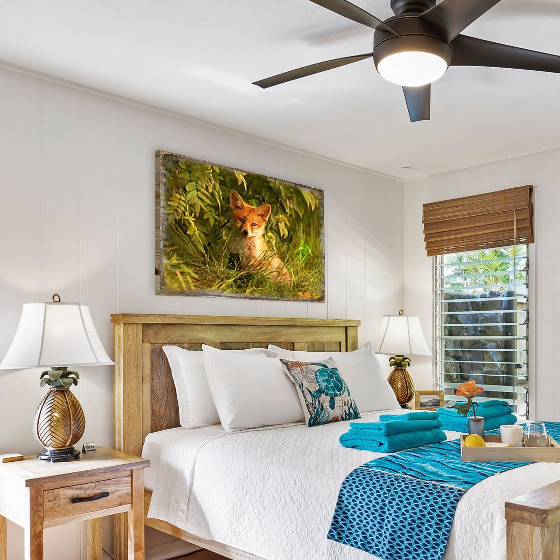 Fox Art Wooden Wall Art by Nature Wonders - Nature Wildlife Decor  - 95294B