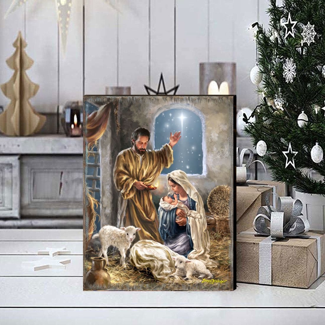 Regal Glory to God Wooden Wall Art by D. Gelsinger - Nativity Holiday Decor - 95677B-DG