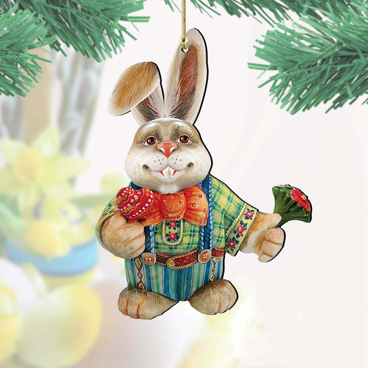 Father Bunny Wooden Ornaments Easter by G. DeBrekht - Easter Spring Decor - 8154423