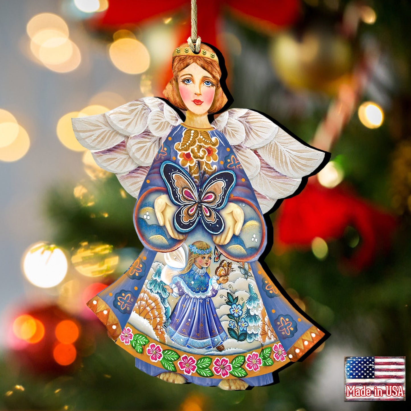 Butterfly Angel Wooden Ornament by G. DeBrekht - 8154152