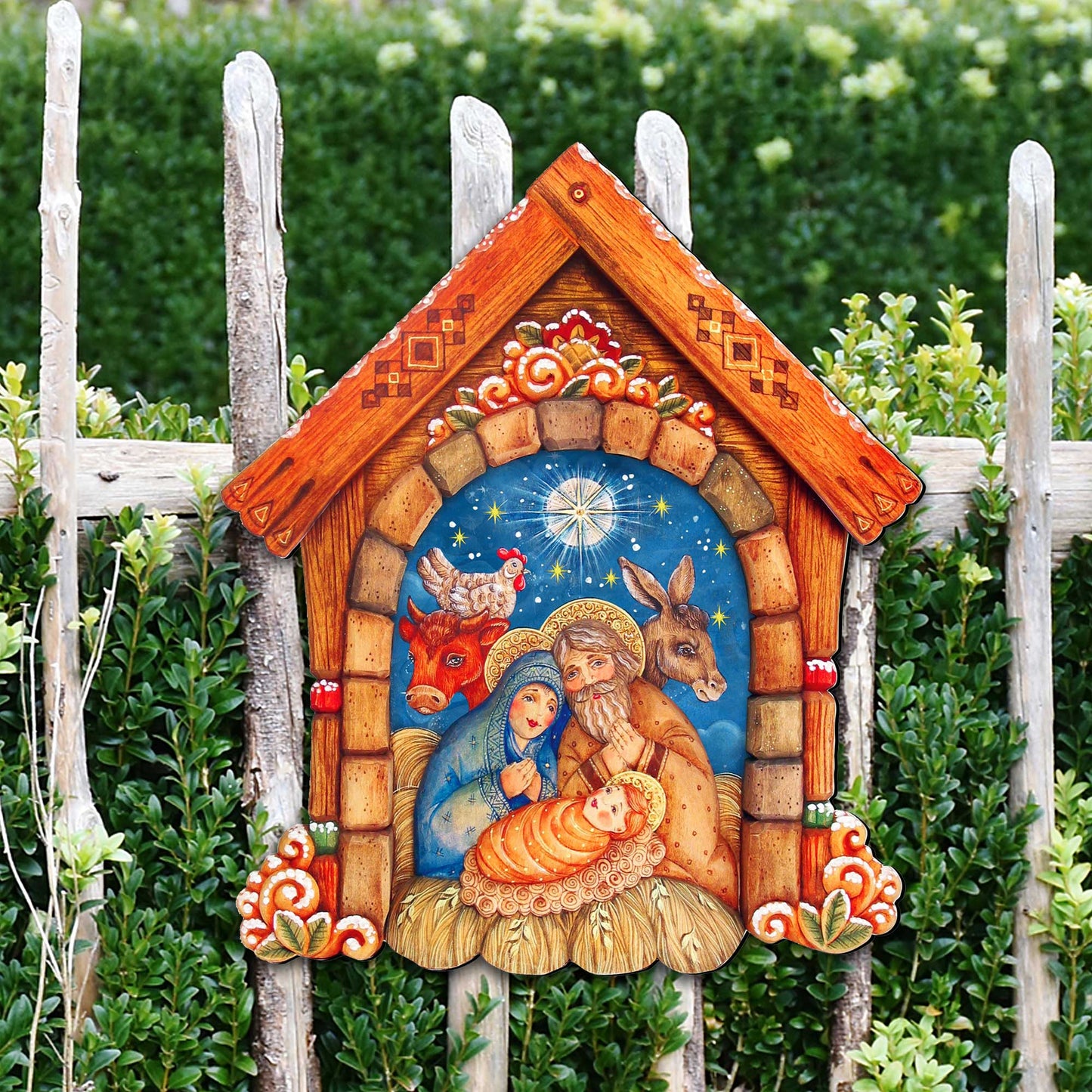 Village Nativity Door Decor by G. DeBrekht - Nativity Holiday Decor - 8152630H