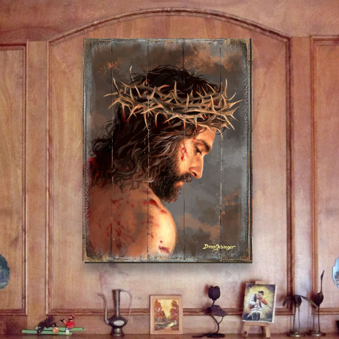 Solemn Night Jesus Wooden Wall Art by D. Gelsinger - Easter Spring Decor - 95668B-DG