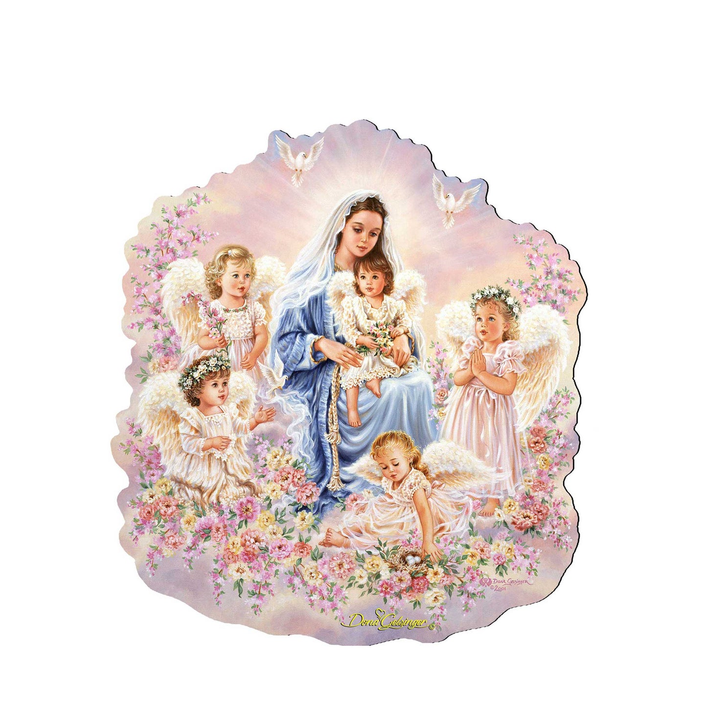 Gift of Love Angel Wreath Door Decor by D. Gelsinger - Nativity Holiday Decor - 8461031H-0108