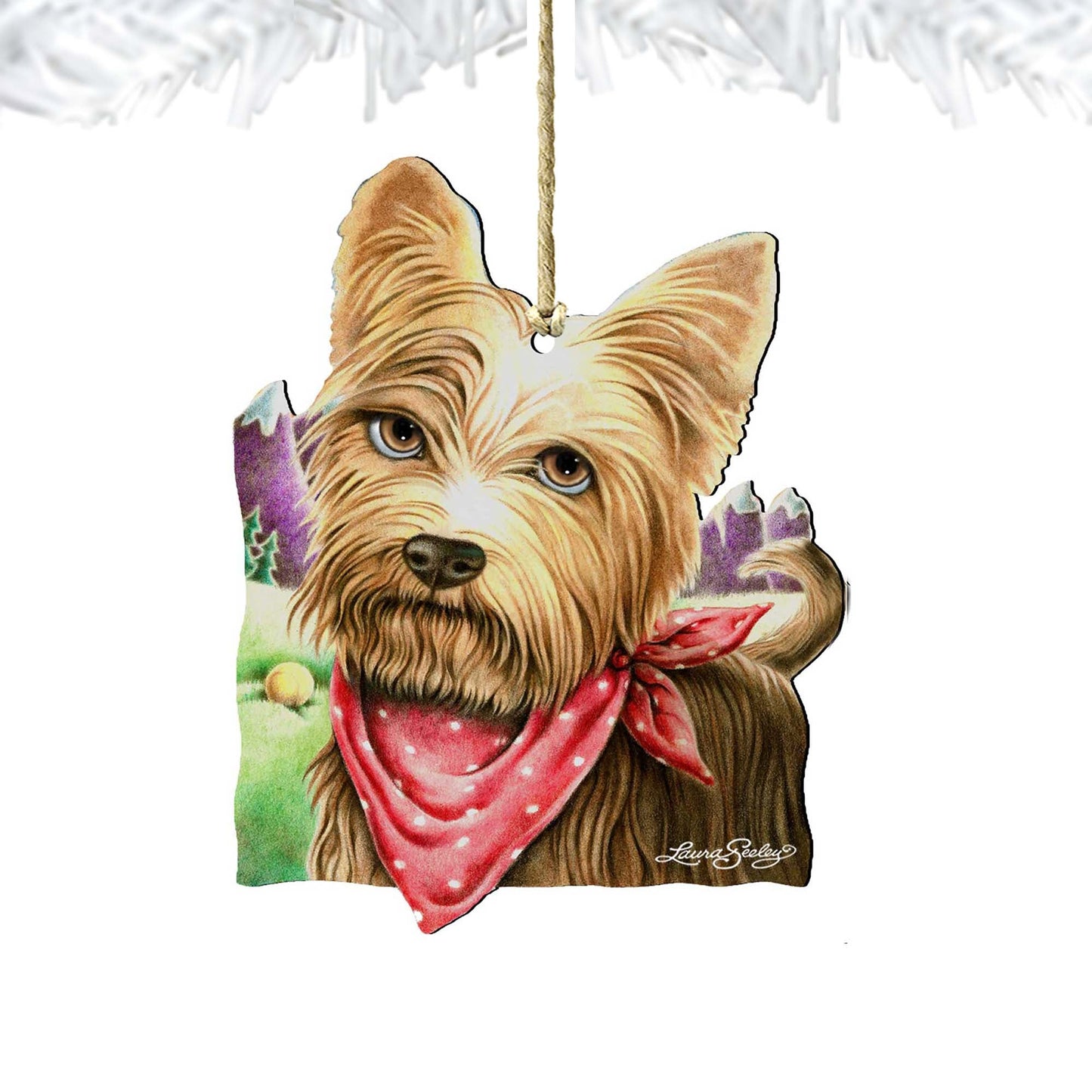 Charming Dog and Cat Wooden Ornaments for Pets - A Refreshing Drink by Laura Seeley - Product Code 8511020-LS