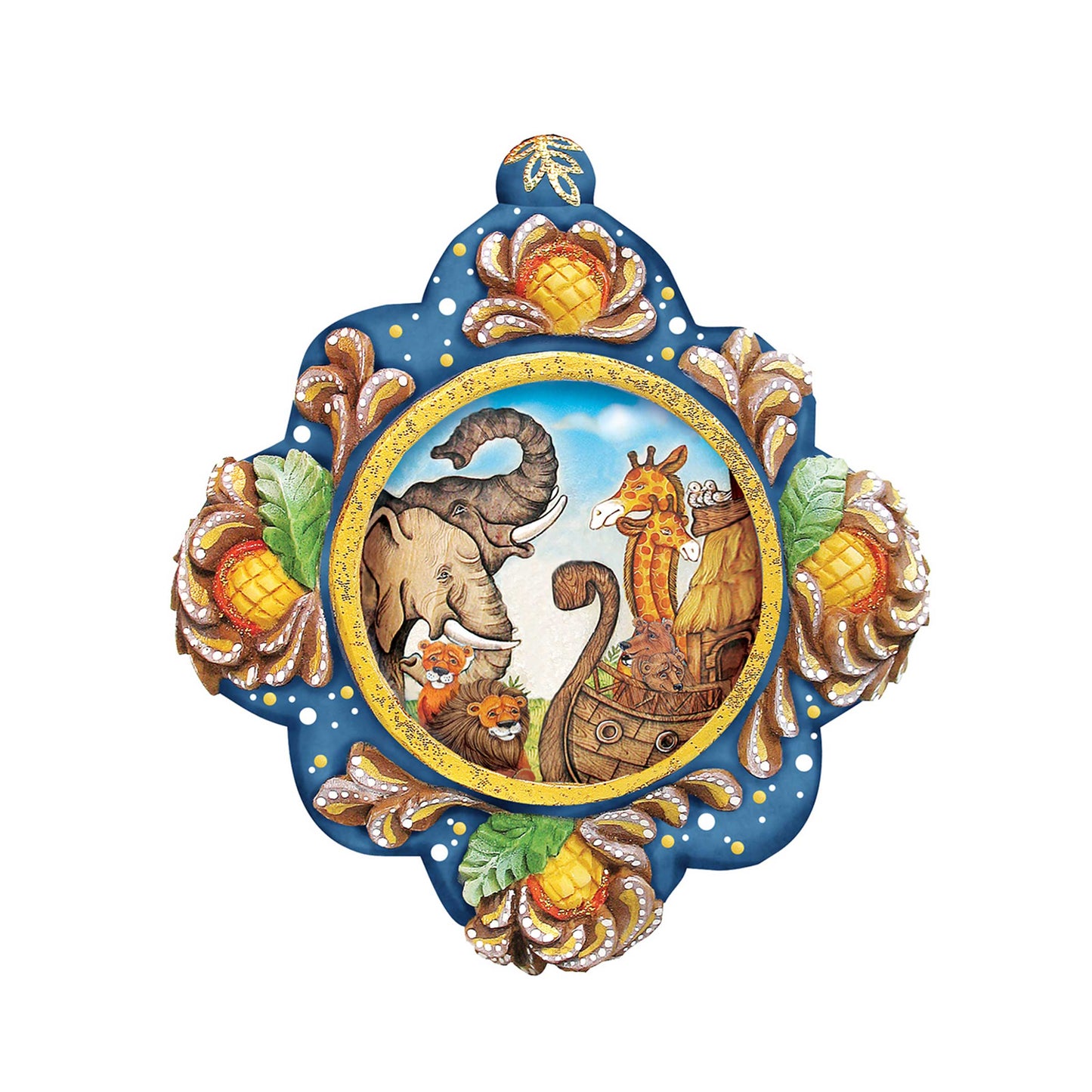 Noah's Ark Sculpted Hand-Painted Christmas Ornament by G. DeBrekht - Nativity Holiday Decor - 6102517