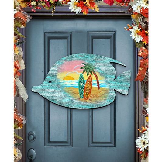 Fish Coastal Door Decor by G. DeBrekht - Coastal Holiday Decor - 8198527H