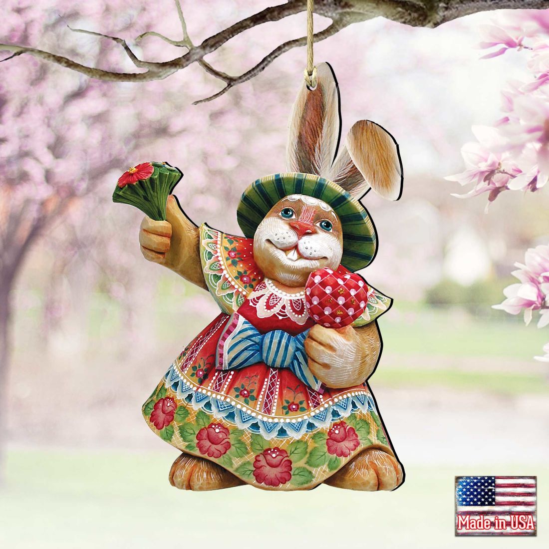 Mamie Bunny Wooden Ornaments Easter by G. DeBrekht - Easter Spring Decor - 8154421
