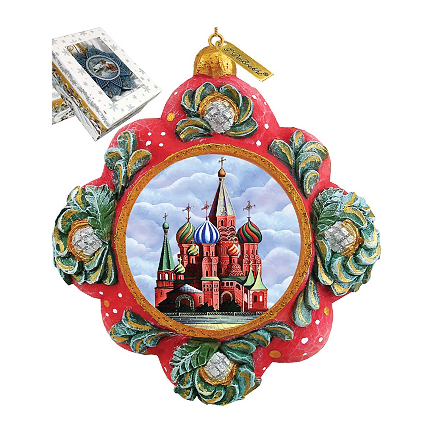 St Basil Cathedral Sculpted Hand-Painted Christmas Ornament by G. DeBrekht - Christmas Decor - 6103405