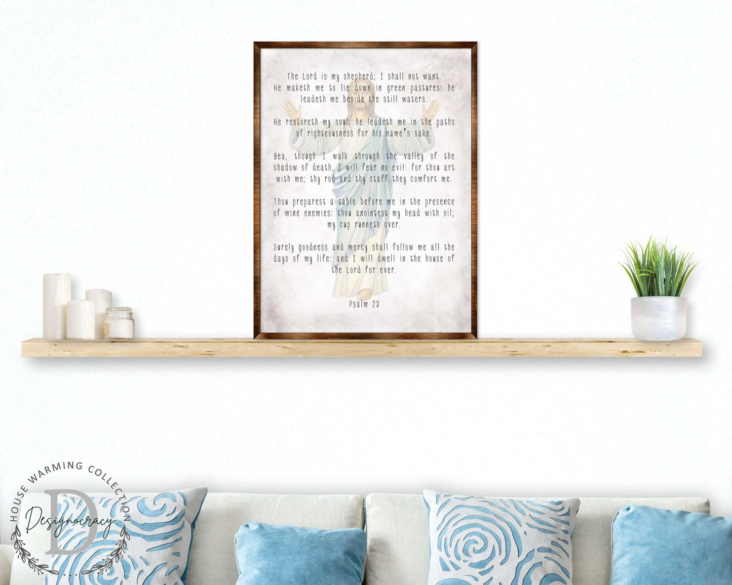 The Lord Is My Shepherd - Wooden Kitchen Blessing - PSALM 23 - Contemporary Decor - Religious Wall Art - Nursery Wall Art - 310334