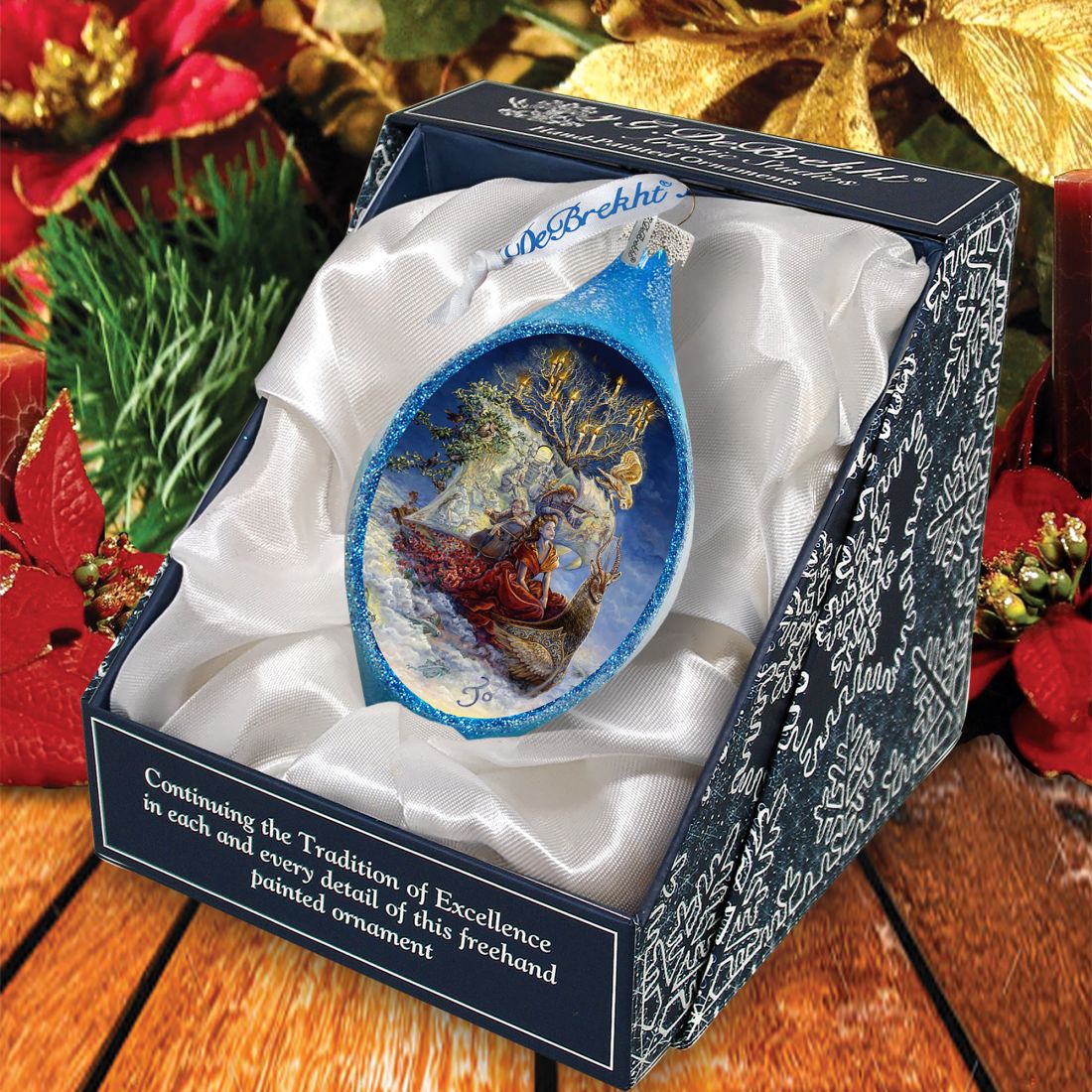 Ship of Dreams Coastal Glass Ornament by Josephine Wall - Coastal Sea-Life Decor - 757-404-JW