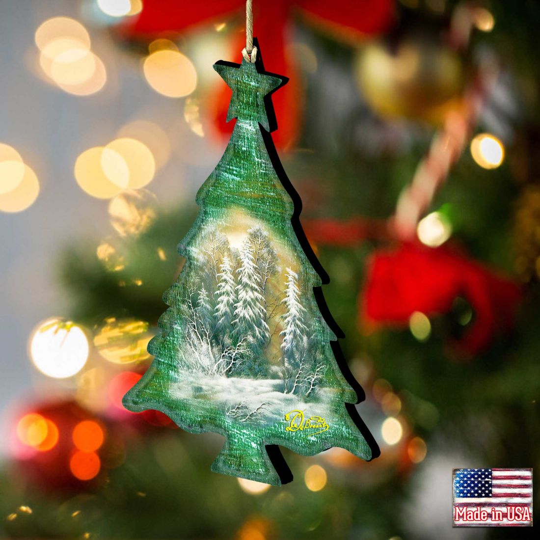 Woodsy Tree Wooden Ornaments by G. DeBrekht - Christmas Decor - 81988123