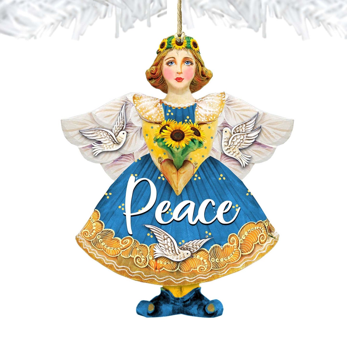Peace to Ukraine Wooden Ornaments by G. DeBrekht - International Decor - 8157616-3
