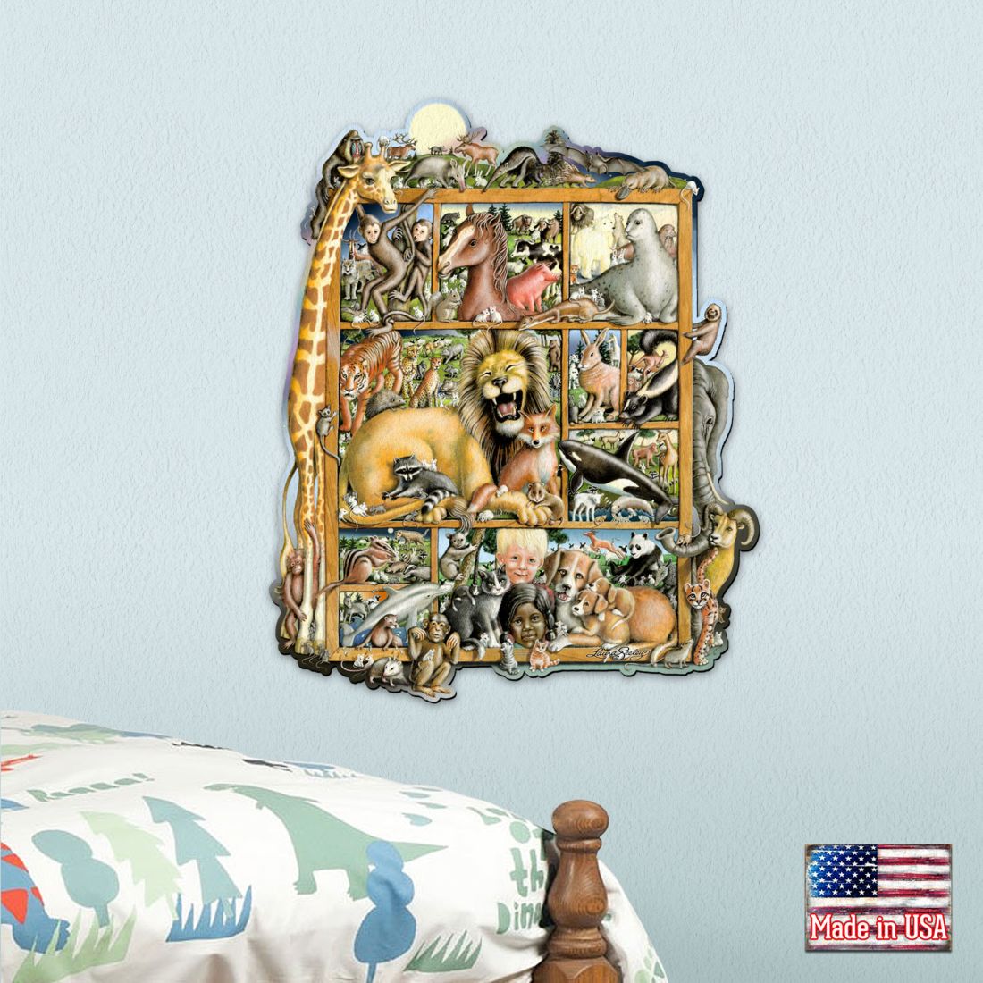 Animals Whimsical Wall Art by Laura Seeley - Love Family Kids Decor - 8513008-LS