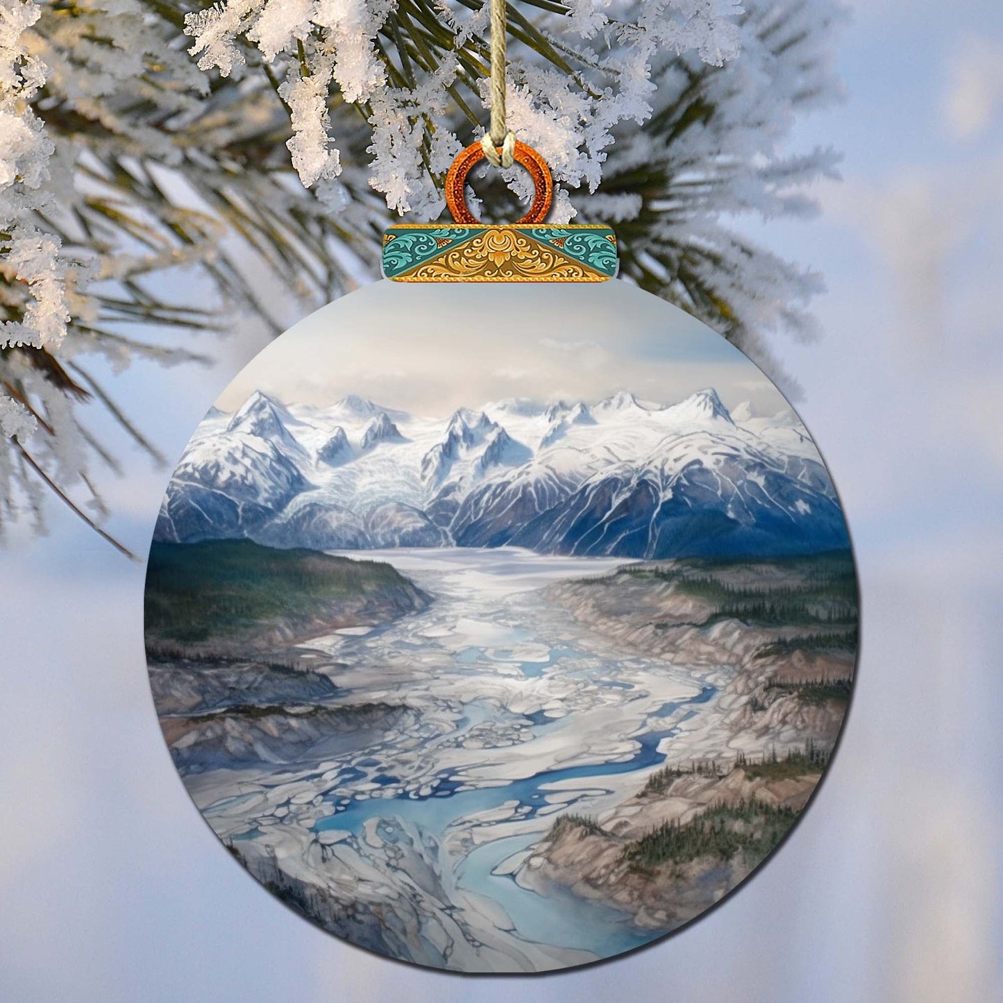 Alaskan Wilderness Symphony Wooden Ornaments by G.Debrekht - Wildlife Holiday Decor - 870057