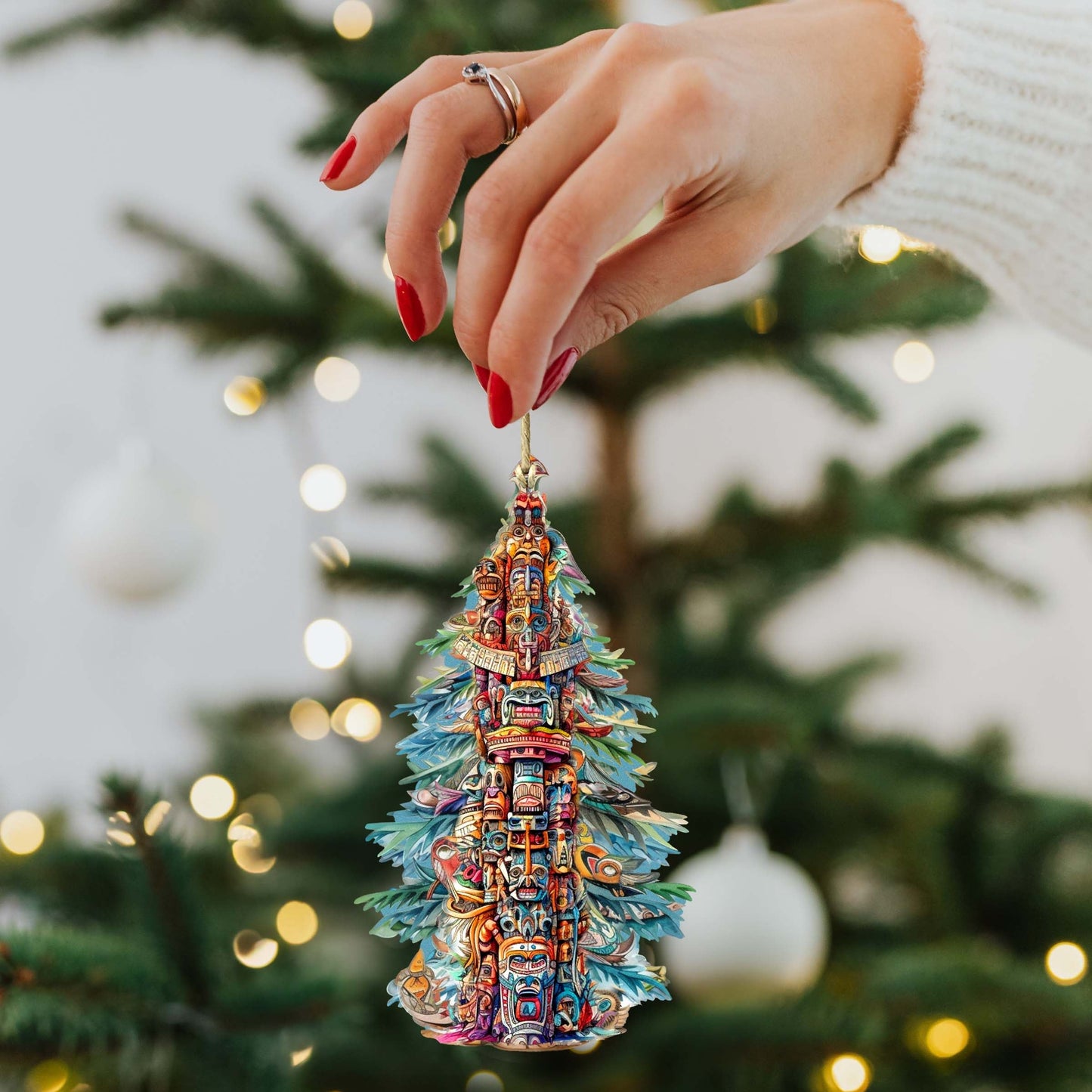 Santas Around the World - Alaskan Inspired Santa - Wooden Ornaments Set of 3 by G. DeBrekht Christmas Santa Snowman Decor - 8091314S3