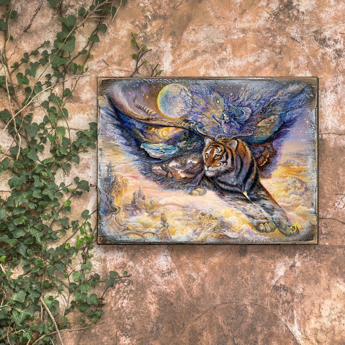 Tiger Moth Decor Fantasy Wooden Wall Art by Josephine Wall - Fantasy Decor - 852145-JW