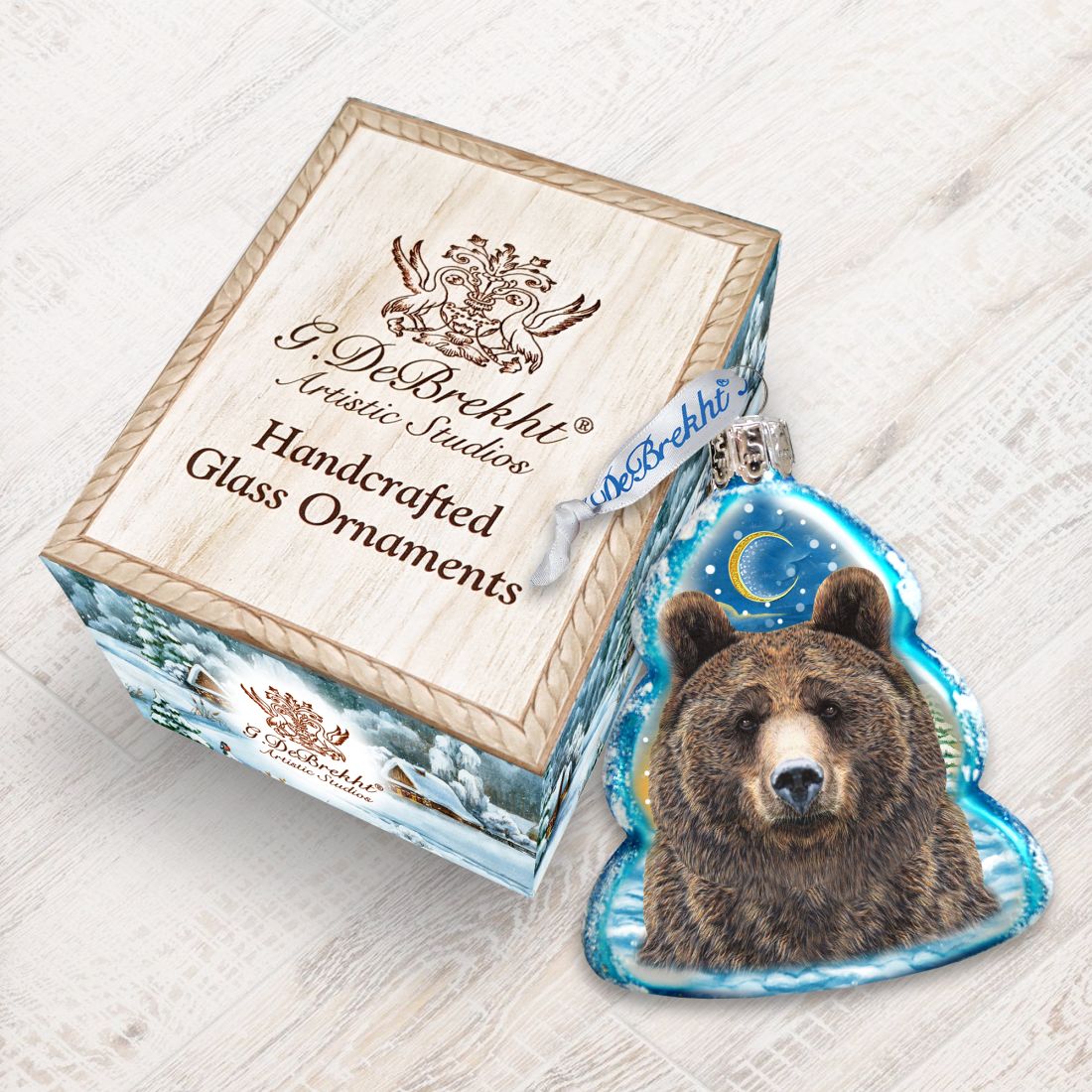 Bear Face Mercury Glass Ornament by G. DeBrekht - Wildlife Holiday Decor - 771056