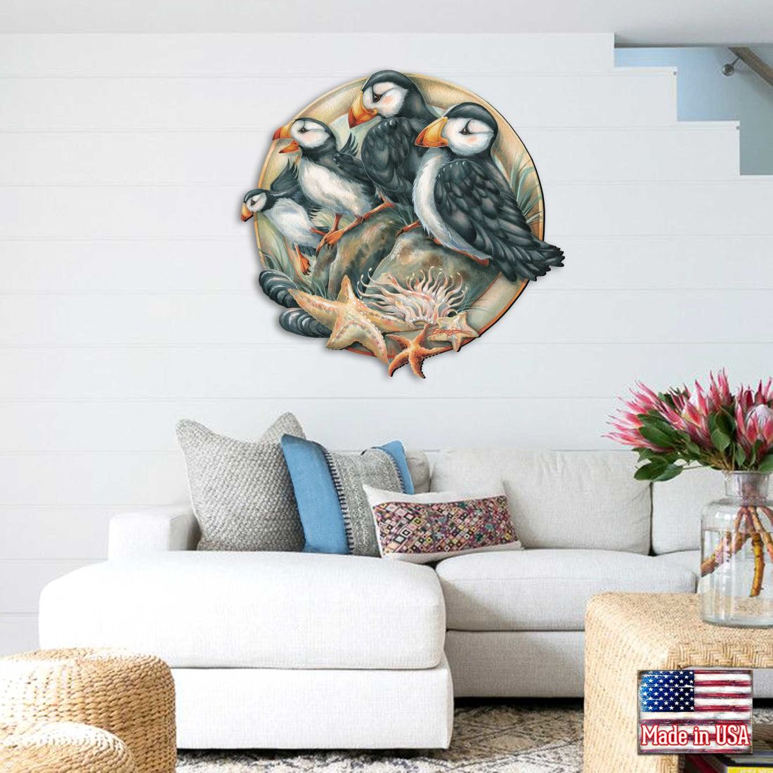 Send in the Clowns Puffins Wall Art by J. Bergsma - Wildlife Holiday Decor - 8591848W-JB