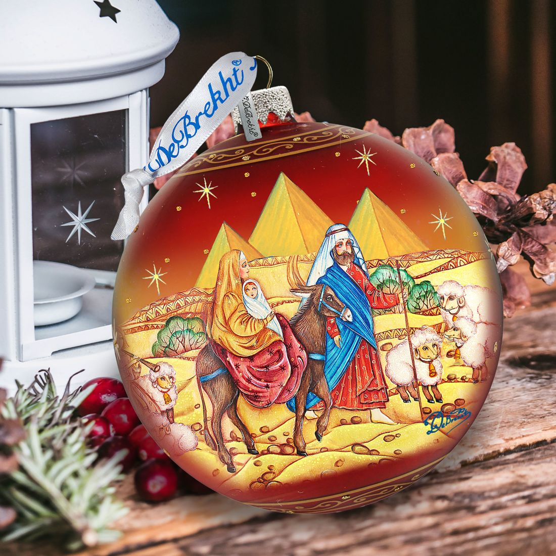 Journey to Bethlehem Glass Ornament Limited Edition by G. DeBrekht - Nativity Holiday Decor - 73878