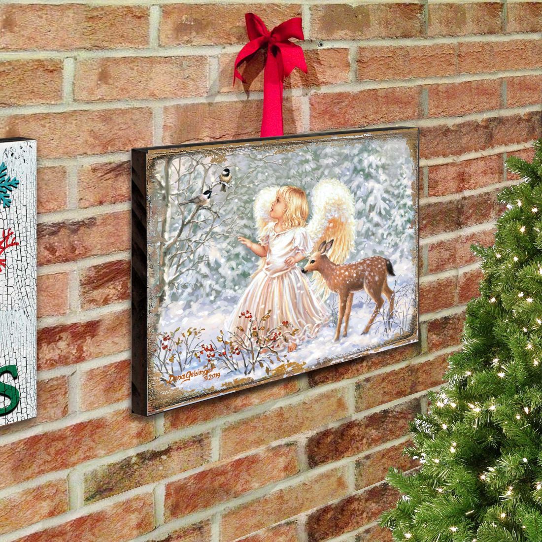 Sweet Christmas Blessings Wooden Wall Art by D. Gelsinger - Nativity Holiday Decor - 95660B-1703