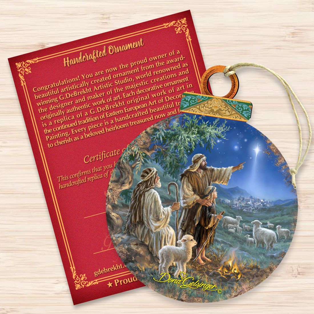 Shepherds afield Wooden Ornaments by Gelsinger - Nativity Holiday Decor - 8021121-1557