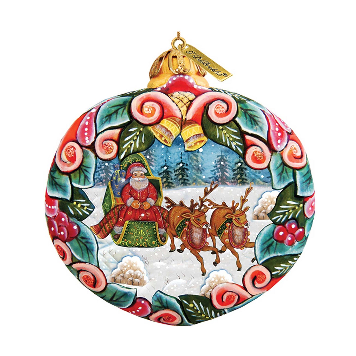 Sleigh Ride Sculpted Hand-Painted Christmas Ornament by G. DeBrekht - Love Family Kids Decor - 610313