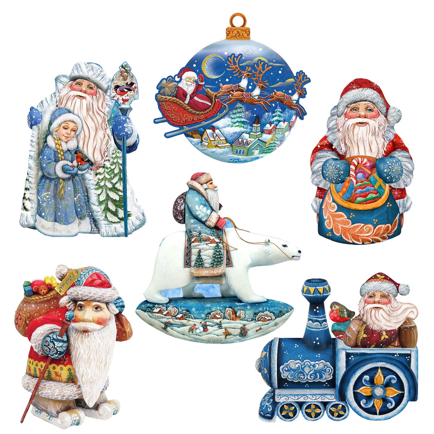 Up-Up and Away Decorative Wooden Magnets Set of 6 by G. Debrekht - Christmas Decor - 8090132G-S6