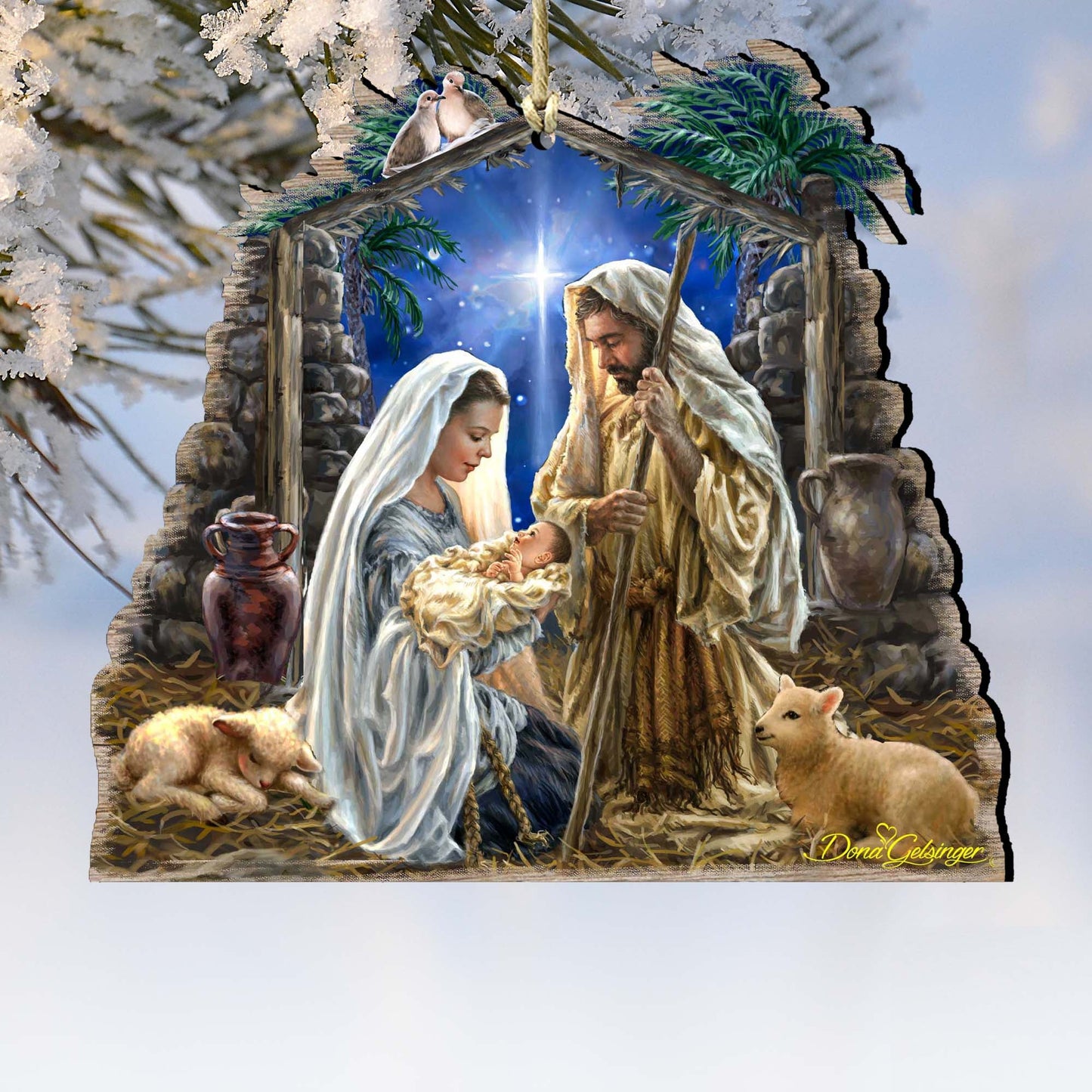 Glory to God Wooden Ornaments by Gelsinger - Nativity Holiday Decor - 8161010-1722