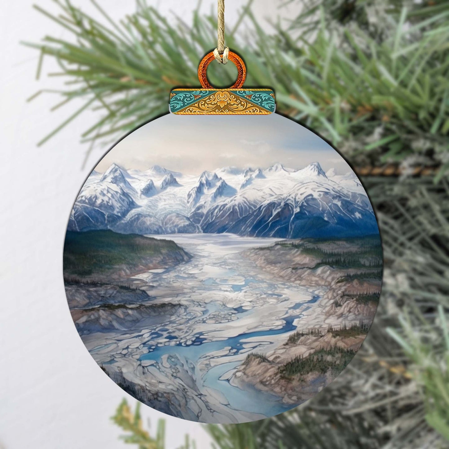 Alaskan Wilderness Symphony Wooden Ornaments by G.Debrekht - Wildlife Holiday Decor - 870057